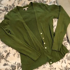 Green cotton banana republic cardigan sweater L